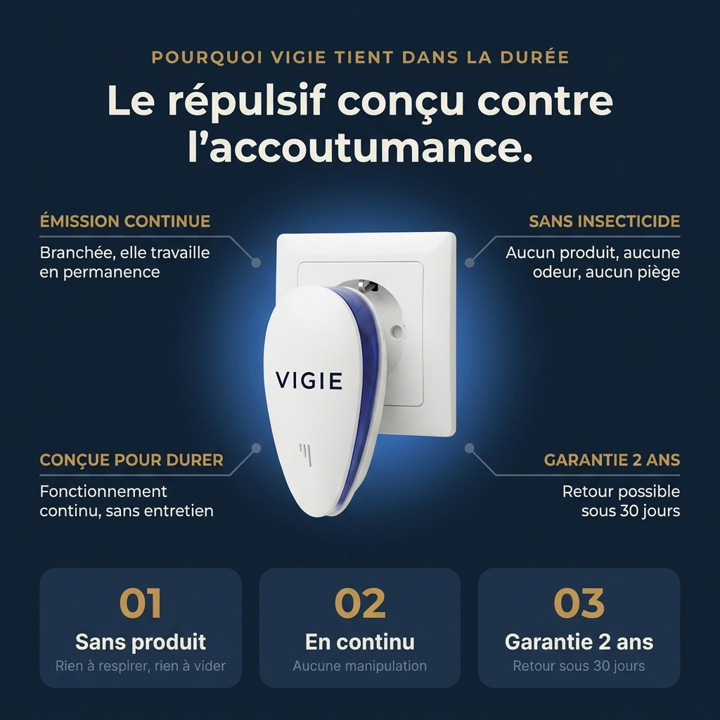 VIGIE™ Répulsif Ultrasonique — Chassez définitivement les punaises de lit et 14 autres nuisibles